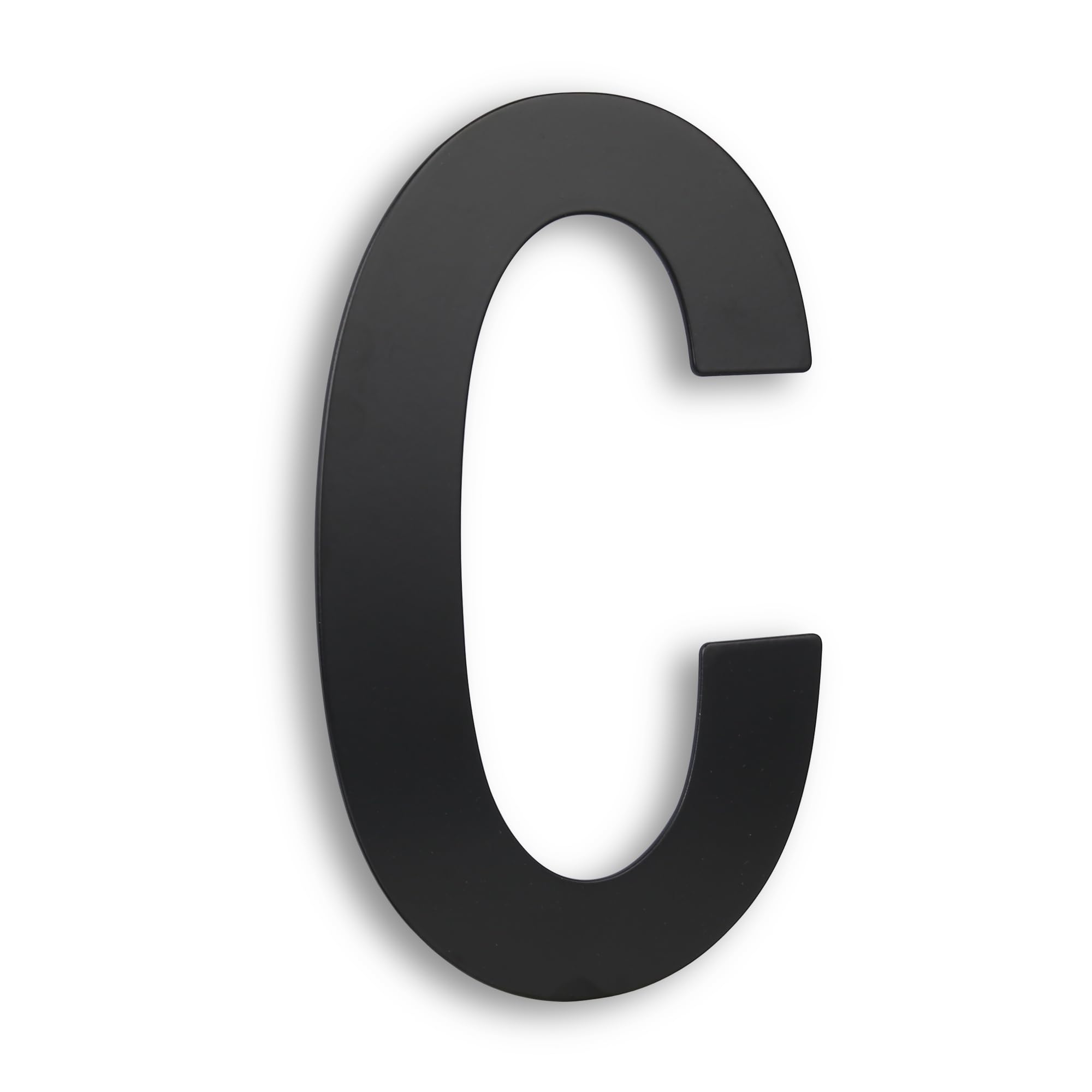 HASWARE 304 Stainless Steel Modern House Number 6 Inch/15cm Stylish Door Alphabet Plaque for Street Home Decor (C, 6 Inch Black)