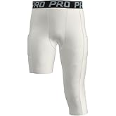 LANBAOSI Youth Boys Compression Pants One Leg 3/4 Leggings for Basketball Kids Sports Soccer Athletic Tights Baselayer