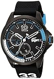 Lacoste Men's CAPBRETON Quartz Watch with Silicone Strap, Black, 20 (Model: 2010896)