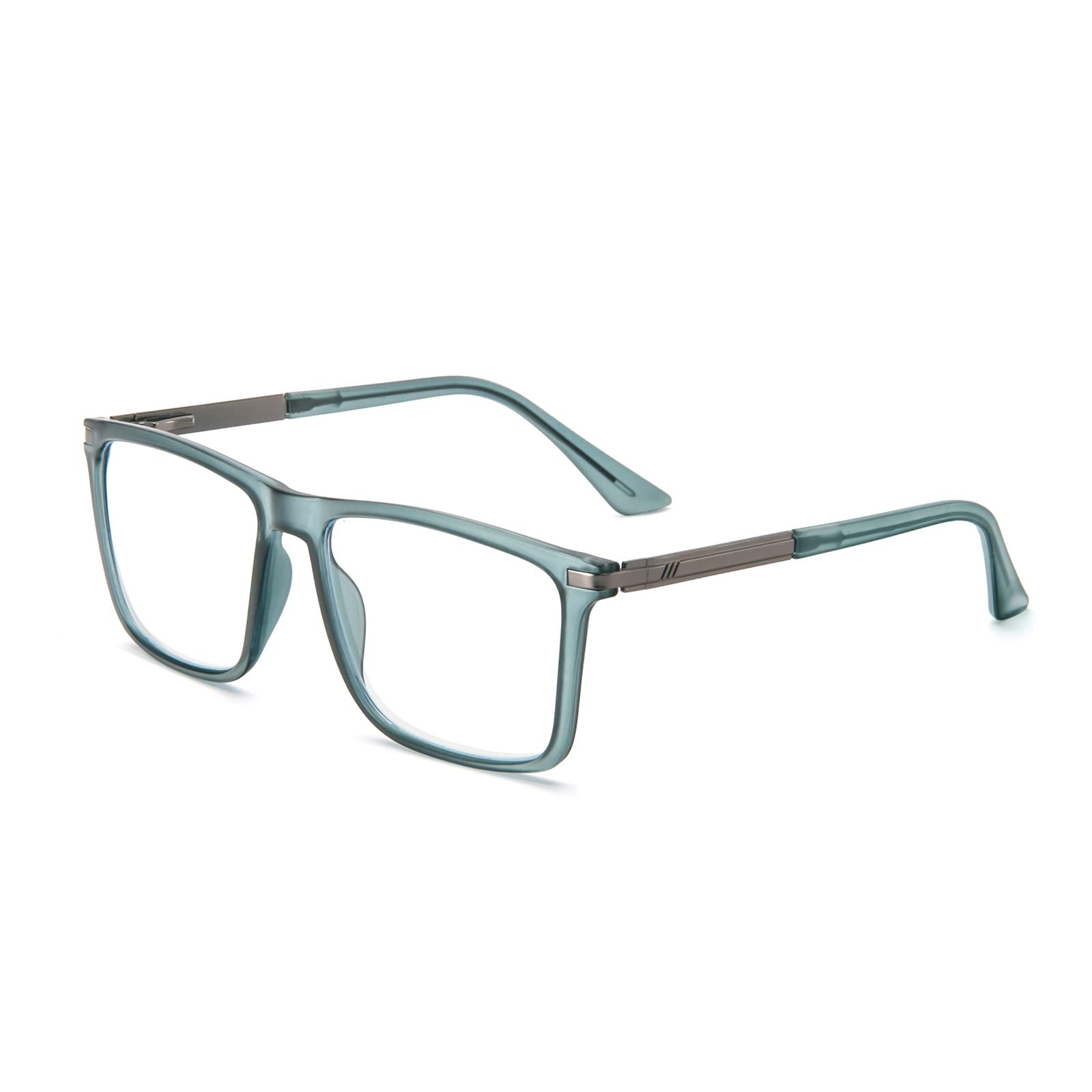 KoKoBin Reading Glasses Anti-Blue Light for Men and Women Blue Light Filter Computer Reading Aid Spring Hinge Metal Full Screen Glasses, gray