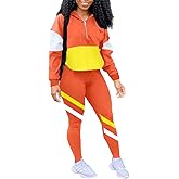 EOSIEDUR Women's Two Piece Outfits Zip Top Jacket and Elastic Waistband Pant Women Sweatsuit Tracksuit Sets