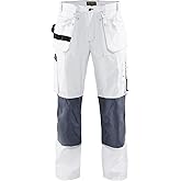 Blaklader Men's Painter Durable Lightweight White Cotton Work Pants with Utility Pockets