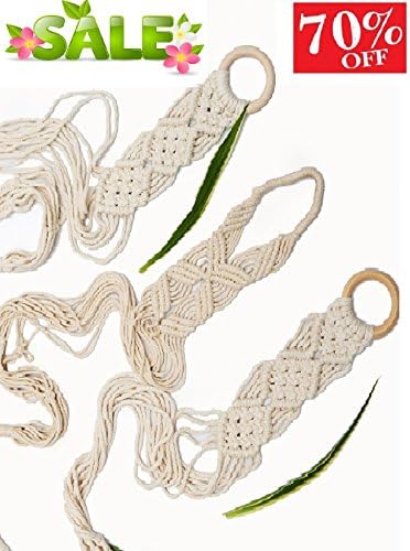 Macrame Plant Hangers by AMOUR Gardens ❤ Cotton rope 42 inch Hanging Planters ❤ Indoor Outdoor Patio Ceiling Aquarium Flower Plant Pots Holder ❤ Gifts for women (3 Pack, Design 4) ❤