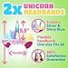 LED Unicorn Headband 2 Piece Set for Toddlers, Children, Teens, And Adults For Party. Decorative Floral Headpiece Long Lasting Flashing Lights. Glow In The Dark With On/Off Switch.