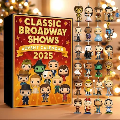 2025 Classic Broadway Shows Advent Calendar 24 Days Countdown Calendar With Iconic Musical Character Collectibles Halloween Advent Calendar Gifts for Broadway Fans Theater Lovers (Style1)
