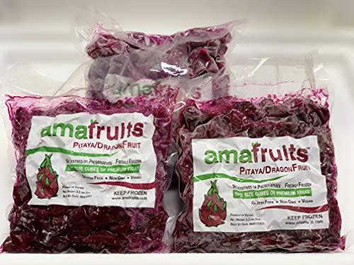 Amafruits Dragon Fruit / Pitaya Premium Frozen Bite Size Cubes - Thumbnail 3