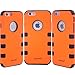 Splendid(TM); for iPhone 6/6s case, iPhone 6/6s Black and Orange Drop Protection Hybrid Triple Layer Tough Armor high Impact Defender Hard Plastic Soft Silicone Skin Cover case (Armor Orange i6)