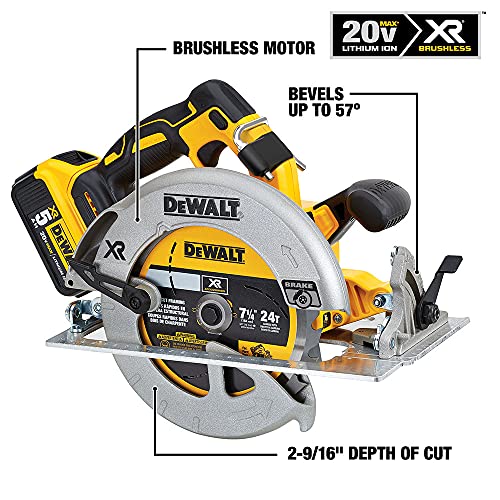 DEWALT 20V MAX* 71/4Inch Cordless Circular Saw with Brake Kit