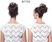 Onedor Premium Synthetic fiber Clip on Messy Chignon Bun Hair Extension Hair Piece Wig. Silky Smooth and Secure (1B-Off Black)