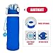 Collapsible Water Bottle Outdoor Bottle Portable Sports Silicone Flexible Leak-Proof Bottle Lightweight Foldable Reusable Camping Hiking Traveling Walking Running Smart Hydration Solution 750ml-Blue