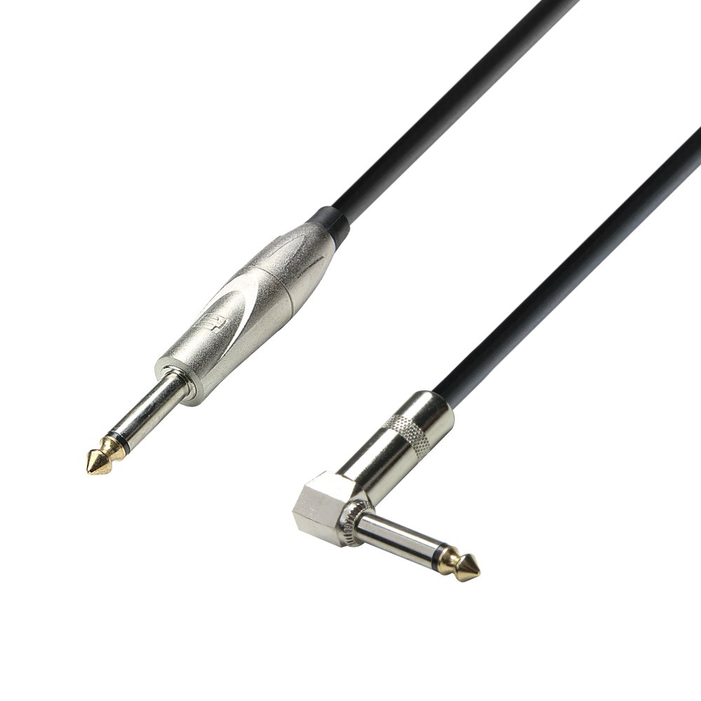 Adam Hall 3 Star Series 9m 6.3mm Jack Mono to 6.3mm Angled Jack Mono Instrument Cable