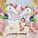 Rainbow Unicorn Balloons Birthday Backdrop – Large, Pack of 2 | Mylar Foil Balloon Decorations Supplies Kit | Great for Unicorn Themed Bday Party Favor, Baby Shower, Home Office Décor