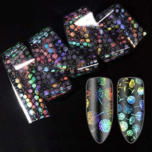 MEIYY Nail Sticker Starry Sky Nail Foil Dandelion Shining Laser Nail Paper Decal 3D Manicure Nail Art Decoration 4 * 100Cm