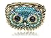 Alilang Owl Face Bracelet Antique Bird Crystal Rhinestone Costume Cuff Bangle