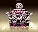 MINI-FACTORY 3D Bling Crystal Gemstone Diamond Purple Crown Design Refillable Glass Air Freshener Perfume Bottle for Car/Home/Office Decoration (Bottle Only, Perfume NOT Included)