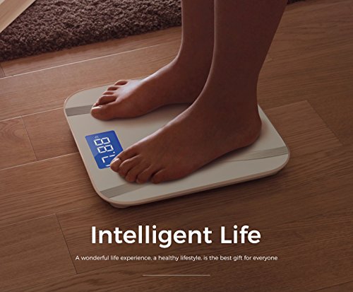 Yahey Body Weight Scales,Digital Bathroom Scales,Large Backlit Display High Accuracy Ultra Thin Tempered Glass with Unit kg/lb/st, Weight Capacity 400 Pounds,Best Christmas Gifts