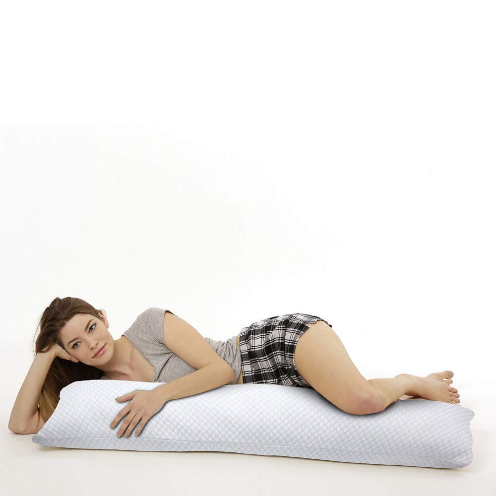 ARCTIC Sleep by Pure Rest MFP-061_M Cool Gel Memory Foam Maternity/Body Pillow, White