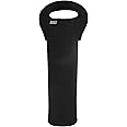 BUILT 1-Bottle Stain Resistant Neoprene Wine/Water Bottle Carry Tote, Black