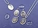 20 CleverDelights Oval Pendant Trays - Shiny Silver Color - 18 x 25 mm - Pendant Blanks Cameo Bezel Cabochon Settings - 11/16