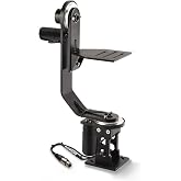 PROAIM Jr 2-Axis Motorized Pan-Tilt Head w/12V Joystick for Jibs, 5kg/11lb | CNC aluminum head with 360&deg; pan and tilt; coreless DC motors at 6 to 51&deg;/sec; damping control; 15-meter cable