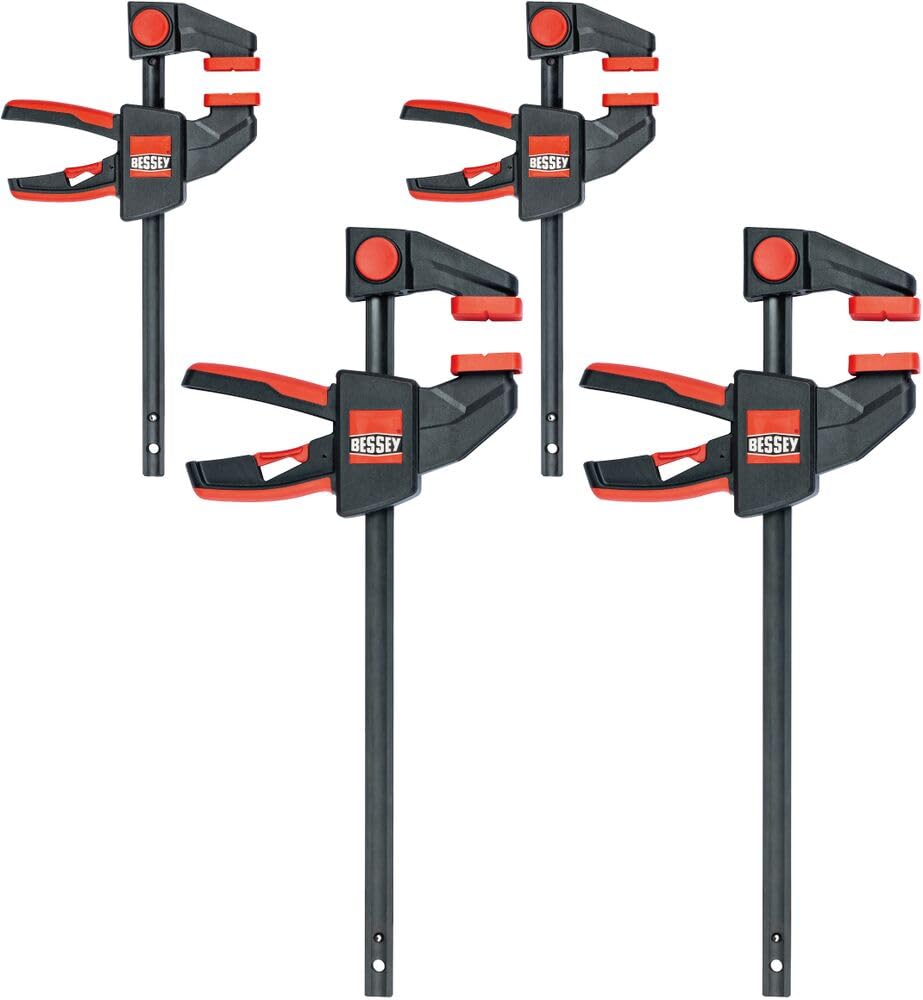 BESSEY EZM-EZL-Set One Handed 4 Piece Clamp Set (2 x EZM 15-6, 2 x EZL 30-8)