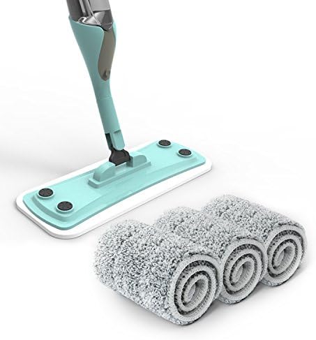 MOZIX Spray Mop - Microfiber Mop Pads Wet Kit for House, Kitchen, Hardwood, Ceramic, Tile, Vinyl With 700ml Capacity Spray Bottle (Grey Mop pads (3 pcs))