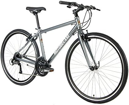 Motobecane 2018 Cafe Latte Aluminum Flat Bar Road Fitness Hybrid Bicycle Full Shimano Drivetrain