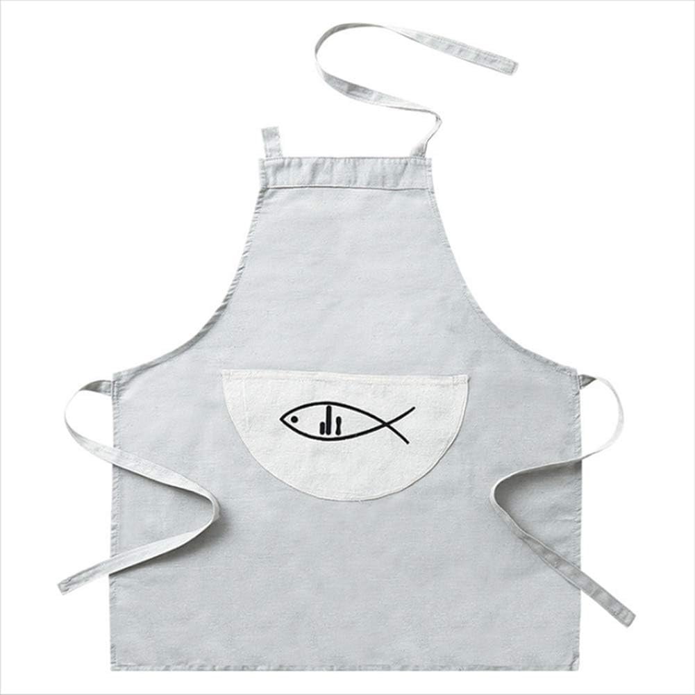 CHENQIAN Household Apron Kitchen Waterproof Oil-Proof Unisex Thin Section Small Fish [Energy Class A]