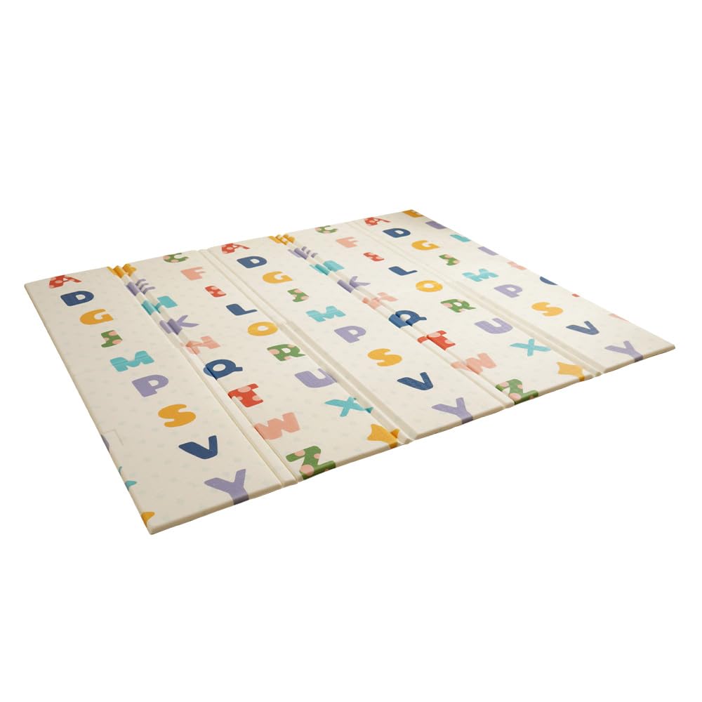 アンジュスマイル プレイマット 177x196x1.8cm ベビーマット ベビークッションマット フロアマット XPE 折り畳み 防水 防音 リバーシブル 赤ちゃん 床暖房対応 アルファべット柄 の商品画像