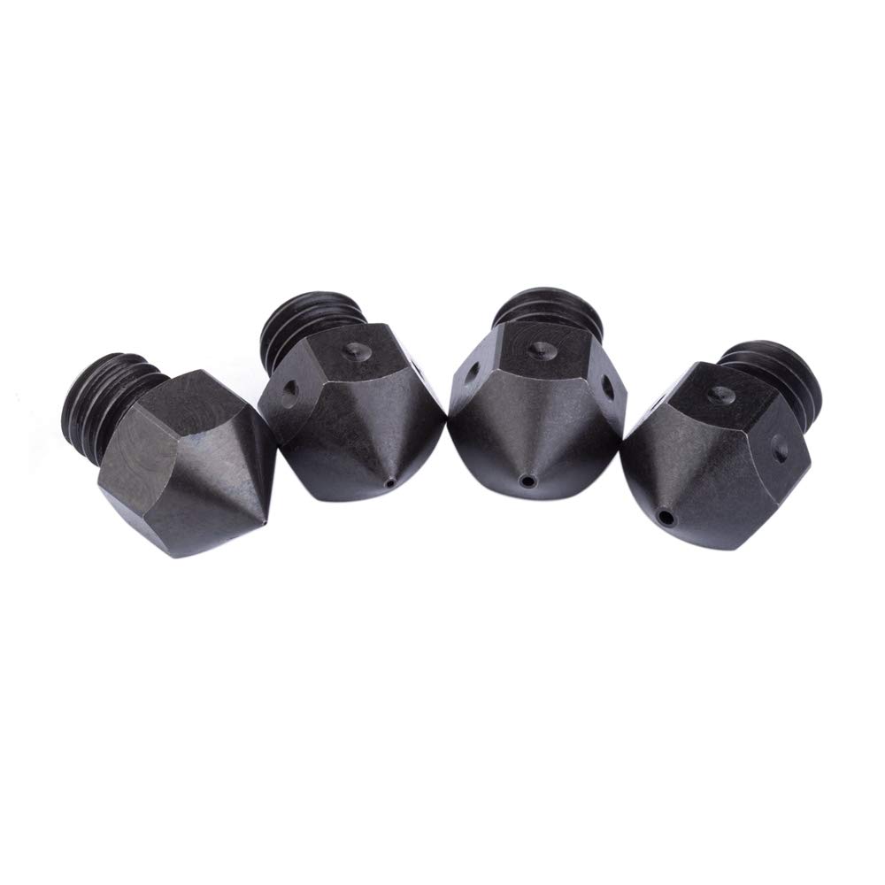 4pcs High Temperature A2 Hardened Tool Steel MK8 Nozzles for 1.75mm Makerbot, Creality CR-10 All Metal Hotend, Ender 3/ Ender3 pro, CraftBot, Prusa i3 3D Printer (4pcs 0.4mm)