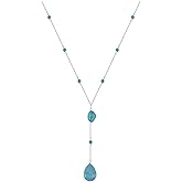 Colloca Turquoise Y-shaped Necklace for Women, Delicate 925 Sterling Silver Western Bohemian Necklace, Boho Jewelry, Gift Box included