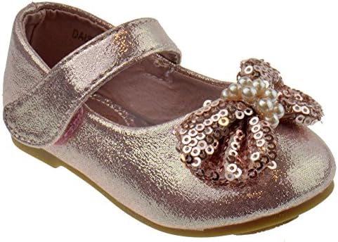 Daisy 31 Baby Girls Pearl Bow Ballet Ballerina Flats Pink 5