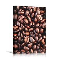 Canvas Wall Art Coffee Beans Abstract Colorful Contemporary Hallway Mixed Media Multicolor Patterns - 12x18 inches
