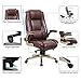 KADIRYA 500 lb High Back Bonded Leather Executive Office Chair Adjustable Recline Locking Mechanism,with Massage Computer Desk Chair,Thick Padding and Ergonomic Design for Lumbar Support,Brown