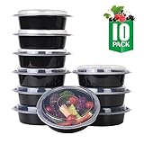 SAMROG Meal Prep Containers with Easy Open Lid, Round Bento Lunch Box - Leak proof, Freezer Safe, Dishwasher Safe, Microwave Safe, BPA Free (28 oz - 10 Pieces)