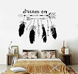 Vinyl Wall Decal Dream Catcher Feathers Ethnic Style Talisman Stickers (vs3841)