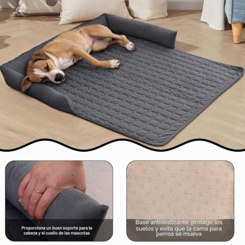 OKYUK Dog Bed, Sofa Protection for Pets, Cushion for Dogs, Handmade and Washable, Doormat for Dogs for All Sizes (Kunkelgrau Cloth, 75 x 75 cm)