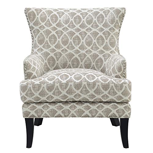 Viv Accent Chair in Tan with Graphic Upholstery And Nailhead Trim, by Artum Hill - Thumbnail 6