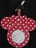 Disney Minnie Mouse Head Red and White Dress Luggage Tag
