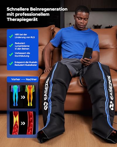 Leg Massager to Promote Blood Circulation and Pain Relief, Compression System for Fast Recovery of Feet, Calves and Thighs, Relief from Edema, Reduce Muscle Tire
