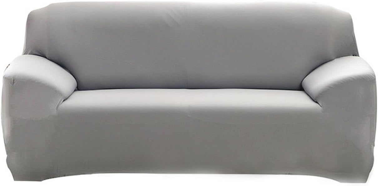 Hotniu 1-Piece Stretch Sofa Couch Covers Universal Fitted Sofa Arm-chair Slipcover Love Seat Furniture Protector (4 Seater,Grey)