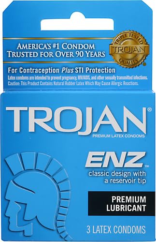 TROJAN ENZ LUBRICATED LATEX CONDOMS, 0.04 LB