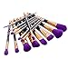 UNIMEIX 15pcs Makeup Brush Set Synthetic Kabuki Comestics Foundation Blending Blush Eyeliner Face Powder Brush Comestic Tool (Purple)