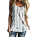 Mokao Women Voyage Printed Sleeveless T-Shirt Comfy Blouse Casual Tank Tops Shirt Loose Fit Vest (White, S)