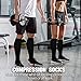 Compression Socks,(3 pairs) Compression Sock for Women & Men - Best For Running, Athletic Sports, Crossfit, Flight Travel - Suits Nurses, Maternity Pregnancy, Shin Splints - Below Knee High, Nude, S/M