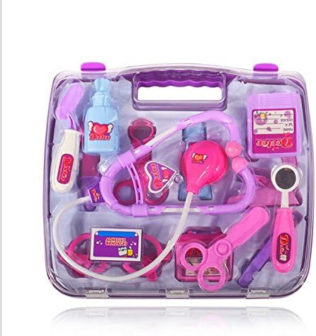 W Fashion shop Doctor Tool Toys Set Simulation of The Doctor Medicine Cabinet Toys Suit House Toy Birthday Gift (Purple)