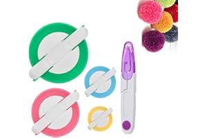 Set of 4 Pom Pom Makers,Pompom Maker Tool Set for Fluff Ball Weave DIY Wool Yarn Knitting Craft Project for Kids and Adult +1