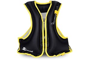 OMOUBOI Snorkel Vests Adults Inflatable Floatage Jackets Lightweight Kayak Buoyancy Vest Portable Floatage Vests for Diving Surfing Swimming Outdoor Water Sports (Suitable for 90-220lbs)