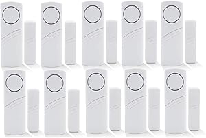 Wireless Home Security Alarm System DIY Kit - Magnetic Sensor - Guardian Protector - Window Glass Vibration Security Burglar Alarm for Homes, Cars, Sheds, Caravans, Motorhomes - Price Xes (Set of 10)