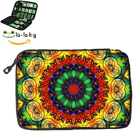 Psychedelic Kaleidoscope Multifunction Electronics Accessories Bag Storage Bag Portable Case For Charger Cell Phones